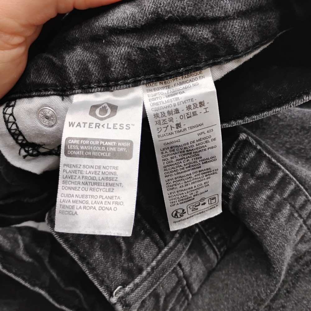 Levis 541 Athletic Taper Mens Jeans 40x30 Charcoal Gray WaterLess Denim Pants - Picture 8 of 11